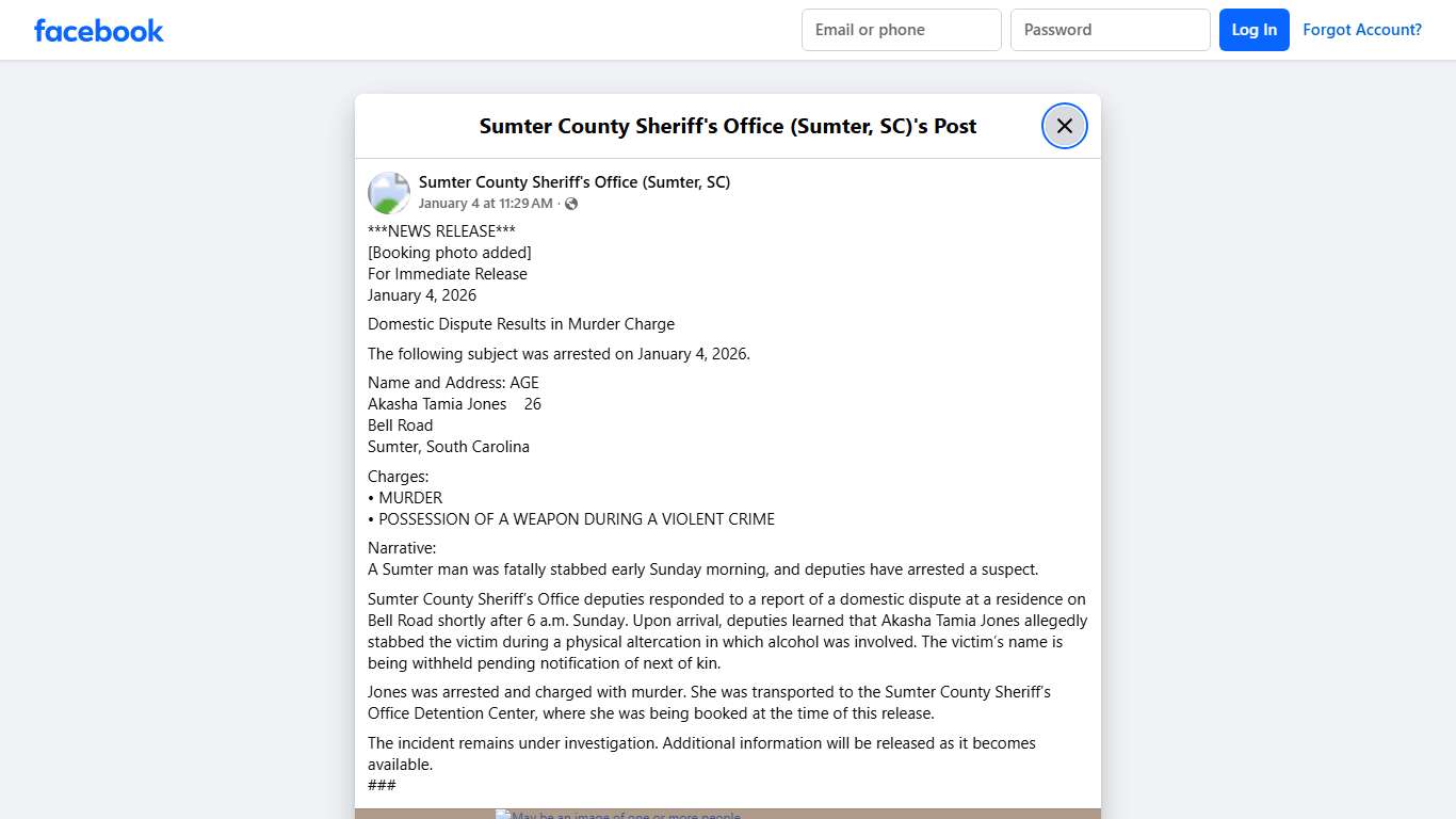 ***NEWS... - Sumter County Sheriff's Office (Sumter, SC) Facebook