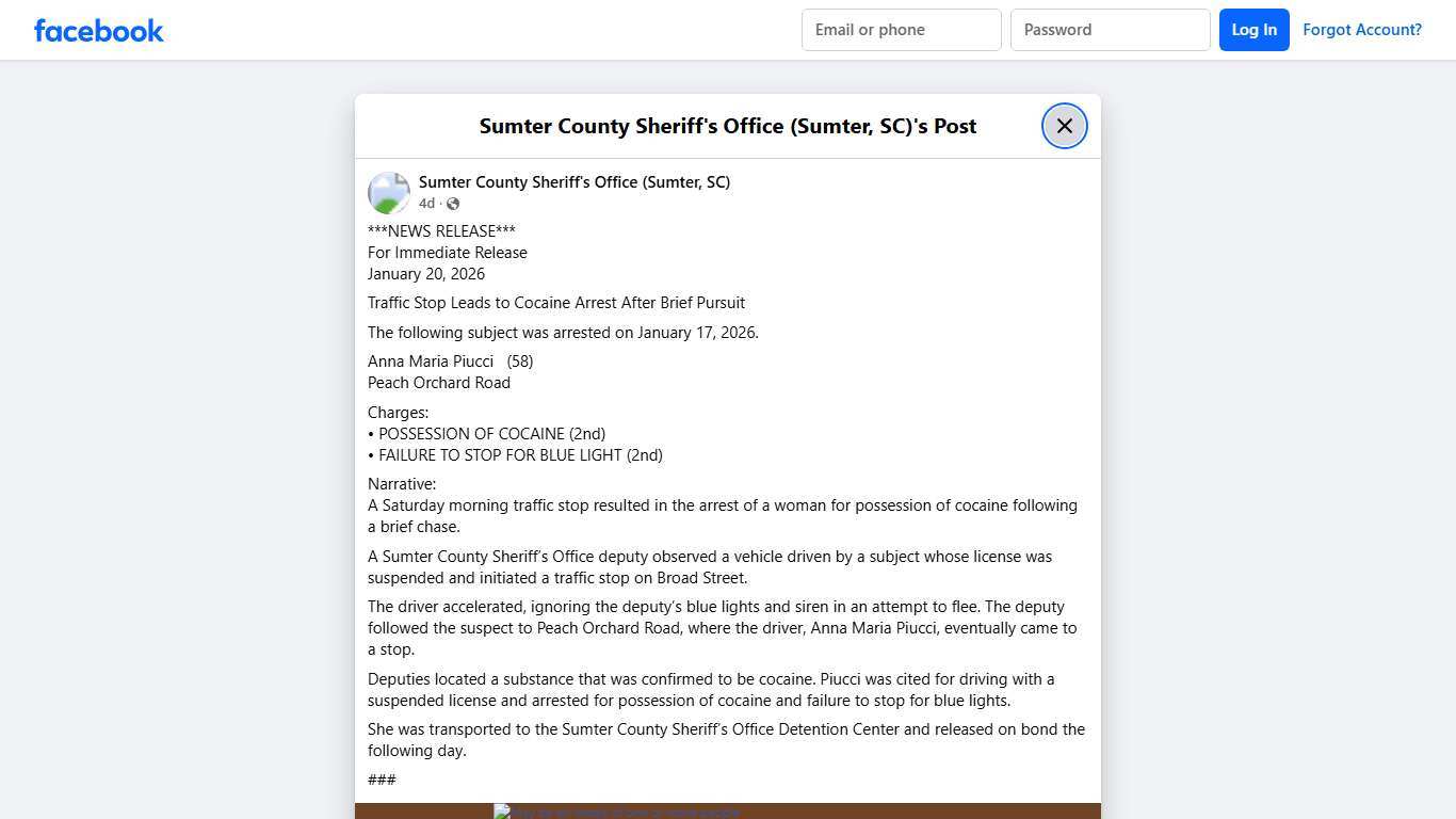 ***NEWS... - Sumter County Sheriff's Office (Sumter, SC) Facebook